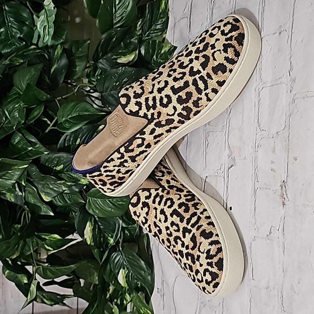 Rothys Leopard Print Slip-On Sneakers